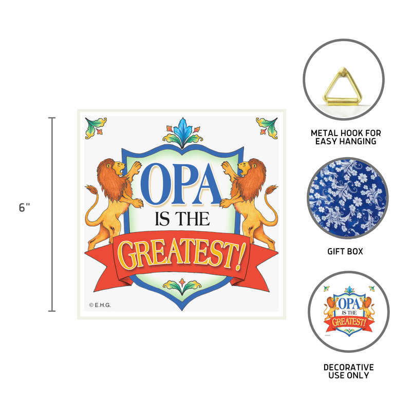 Ceramic Wall Plaque Tile Gift For Opa