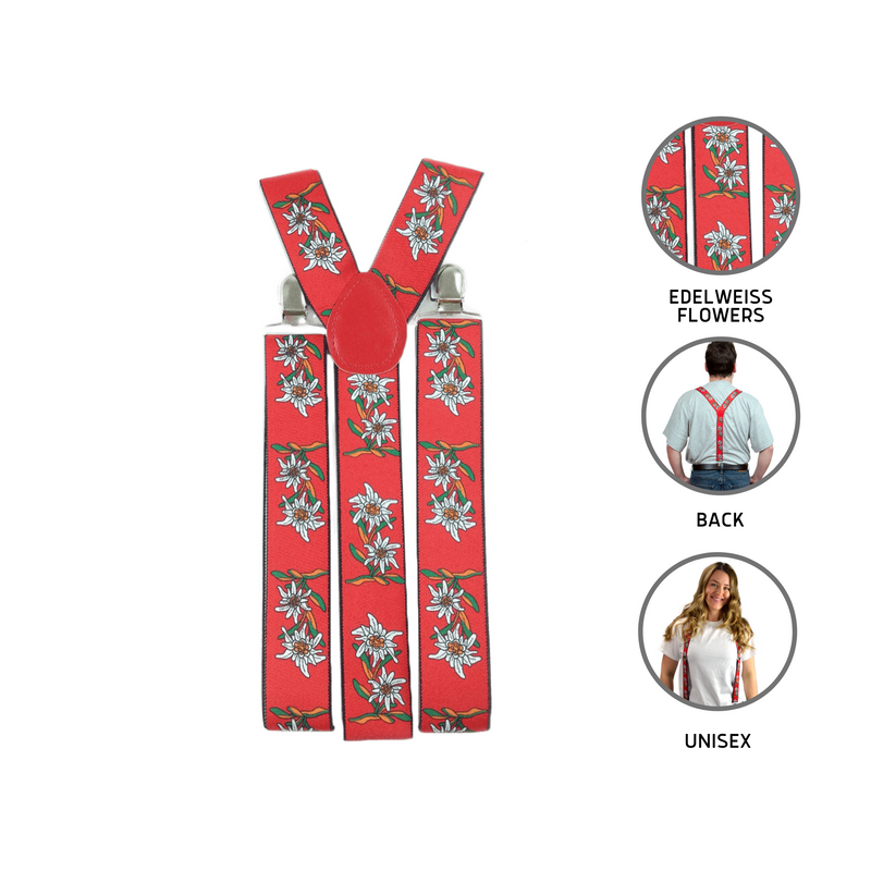 Suspenders for Men: Edelweiss Pattern