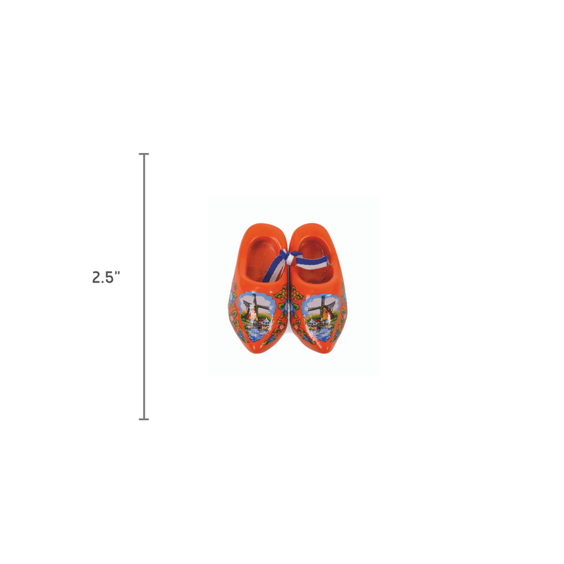 Orange Windmill Wooden Shoes Fridge Magnet 2.5"