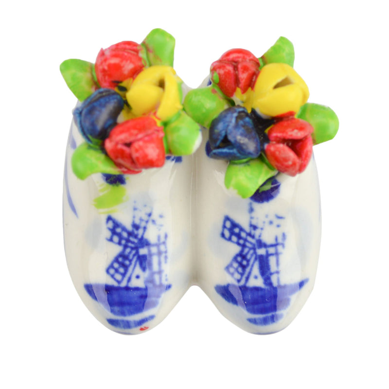 Delft Blue Clogs Kitchen Magnet with Tulips