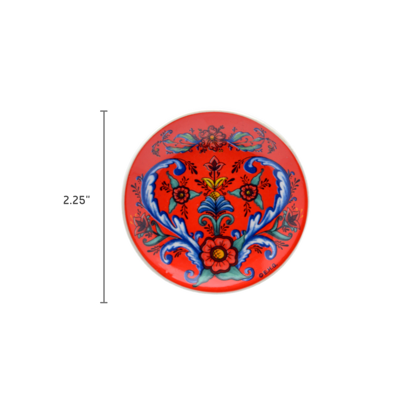 Souvenir Fridge Magnet Rosemaling Plate