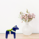 Blue Dala Horse Wood Figurine 2"
