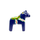 Blue Dala Horse Wood Figurine 2"