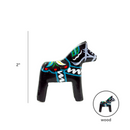 Black Wooden Swedish Dala Horse