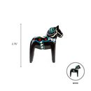 Black Wooden Swedish Dala Horse