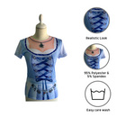 Euro Themed Costume Dirndl Realistic Faux Blue Shirt