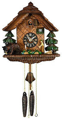 River City Clocks One Day Fisherman and Bear German Cuckoo Clock - OktoberfestHaus.com
