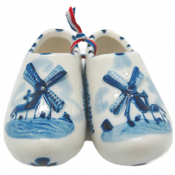 Delft Shoe Pair with Embossed Windmill Design - OktoberfestHaus.com
 - 1
