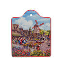 Windmill Landscape Decor Trivet with Cork Backing