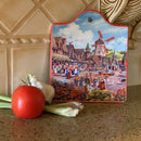 Windmill Landscape Decor Trivet with Cork Backing