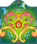 Green Rosemaling Ceramic Cheeseboard Trivet - 1 - OktoberfestHaus.com