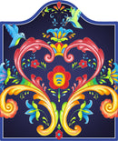 Blue Rosemaling Ceramic Cheeseboard Trivet - 1 - OktoberfestHaus.com