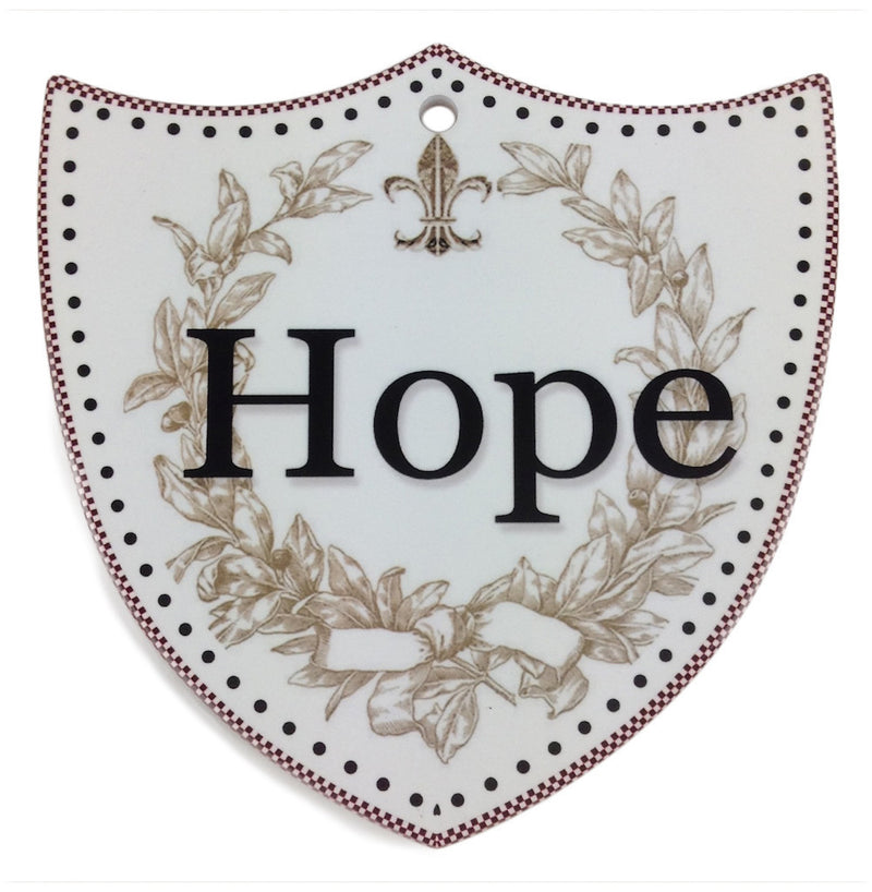 Ceramic Decoration Shield: Hope - OktoberfestHaus.com
 - 1
