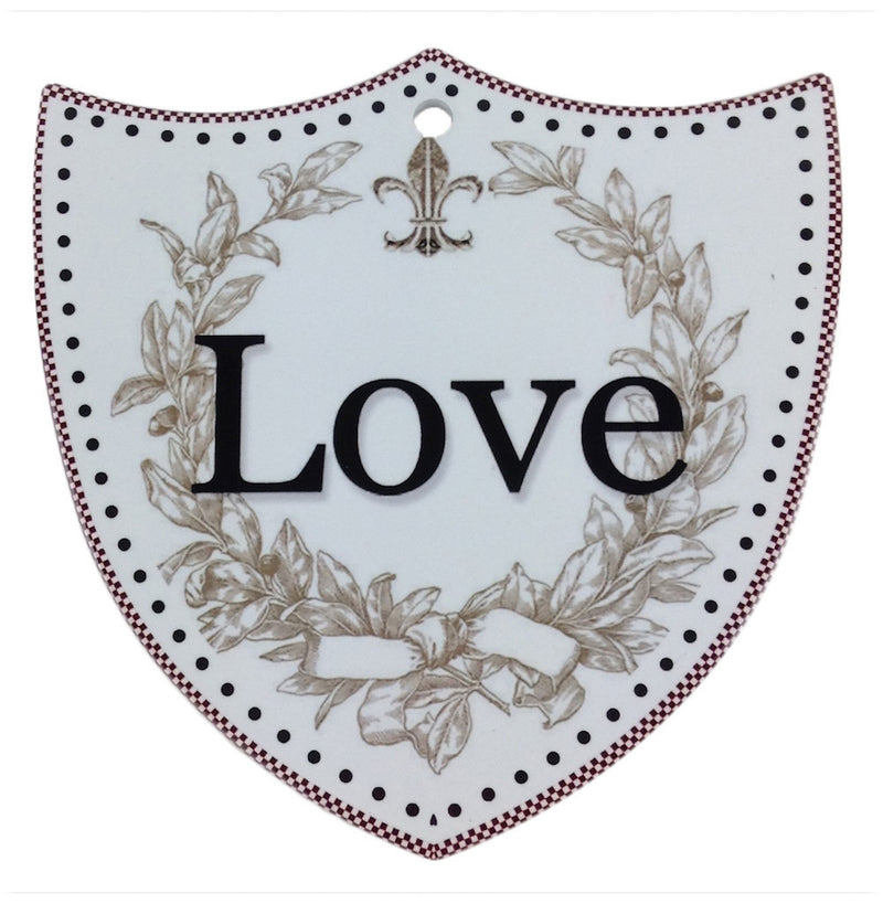 Ceramic Decoration Shield: Love - OktoberfestHaus.com
 - 1