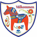 Ceramic Decoration Shield: Red Dala Horse - OktoberfestHaus.com
 - 1