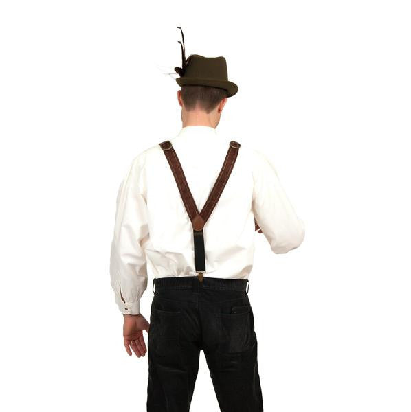 Faux Leather German Costume Lederhosen Suspenders