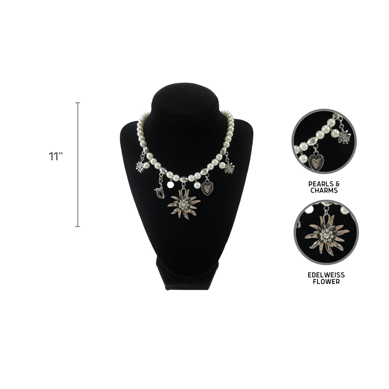 Edelweiss With Pearls Necklace Jewelry