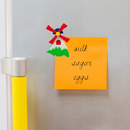 Dutch Windmill Kitchen Magnet White