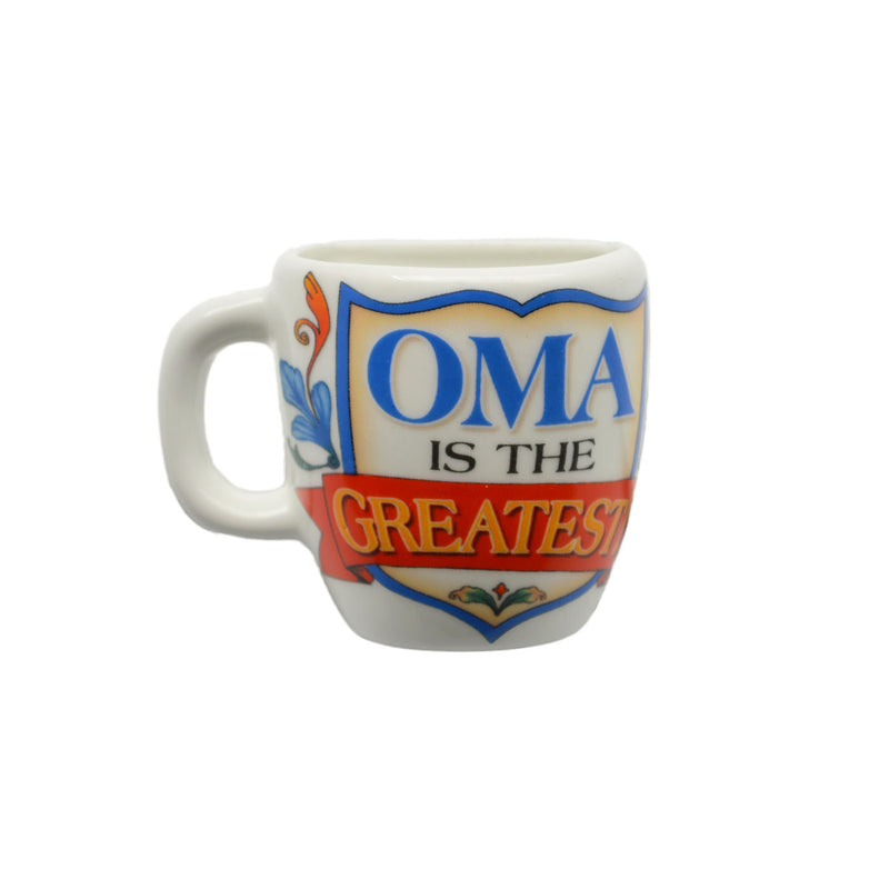 "Oma is the Greatest" Ceramic Mug Magnet with Birds Design  - OktoberfestHaus.com