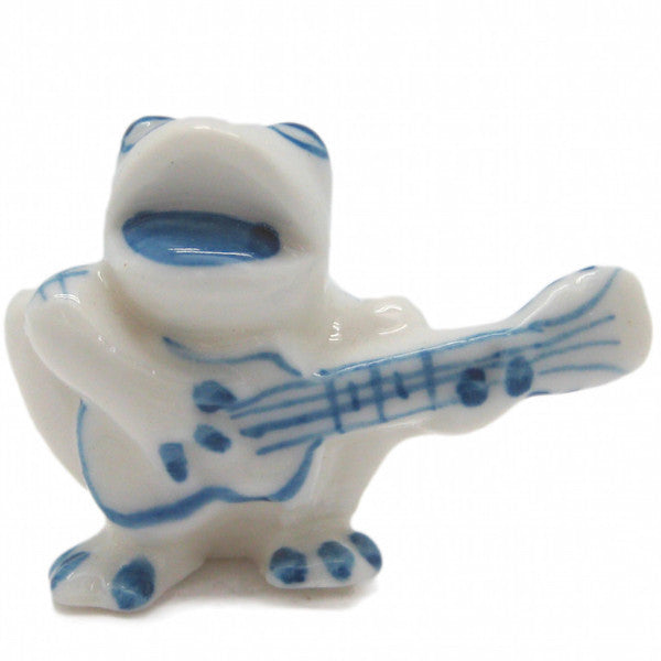 Porcelain Miniatures Animal Delft Frog Guitar - OktoberfestHaus.com
 - 1