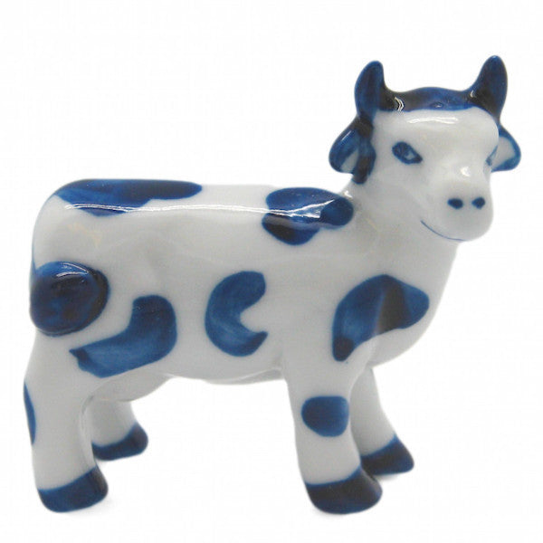 Porcelain Miniatures Animal Delft Happy Cow - OktoberfestHaus.com
 - 1