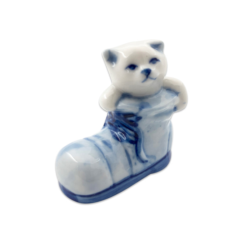 Delft Blue Animal Miniatures Cat In Boot