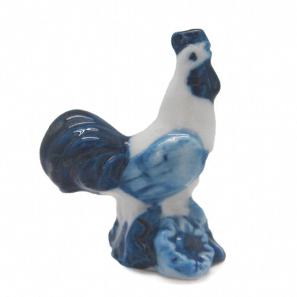 Miniature Animals Delft Blue Ceramic Rooster - OktoberfestHaus.com
 - 1