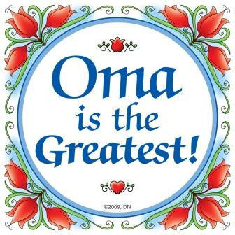 "Oma is the Greatest" Magnet Tile with Birds Design  - OktoberfestHaus.com