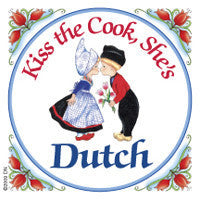 Dutch Souvenirs Magnet Tile (Kiss Dutch Cook) - OktoberfestHaus.com
 - 1