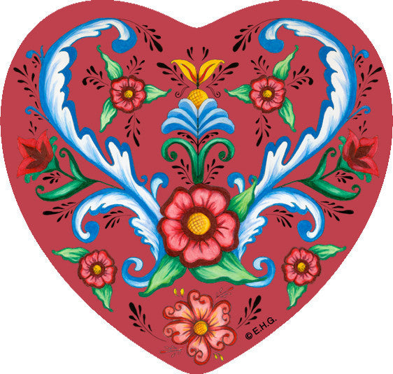 Tile Magnet: Rosemaling Hearts - OktoberfestHaus.com
 - 1
