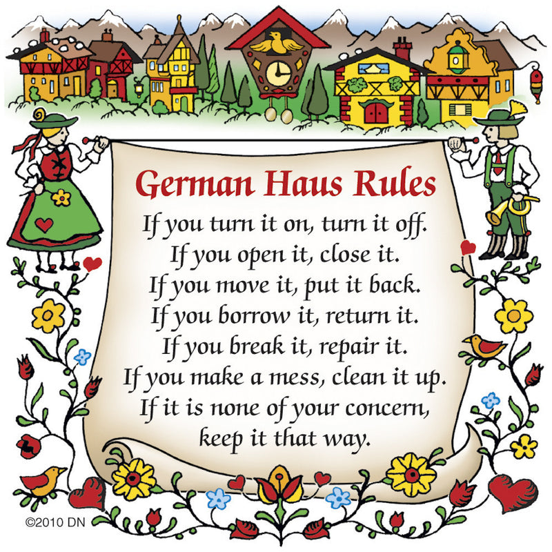 German Gift Idea Magnet (German Haus Rules) - OktoberfestHaus.com
