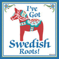 Swedish Souvenirs Magnet Tile (Swedish Roots) - OktoberfestHaus.com
 - 1