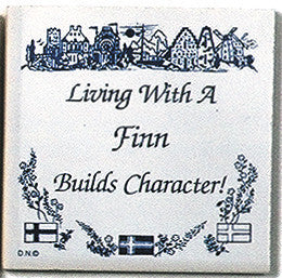 Finnish Culture Magnet Tile (Living With Finn) - OktoberfestHaus.com
 - 1