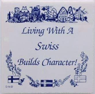 Swiss Culture Magnet Tile (Living With Swiss) - OktoberfestHaus.com
 - 1