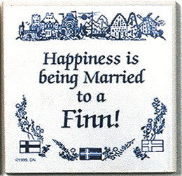 Finnish Culture Magnet Tile (Happily Married Finn) - OktoberfestHaus.com
 - 1