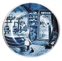 Collectible Plate Cheesemaker Blue
