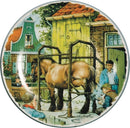 Collectible Plate Children and BlackSmith Blue - DutchGiftOutlet.com