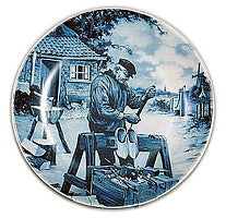 Collectible Plate Clogmaker Blue