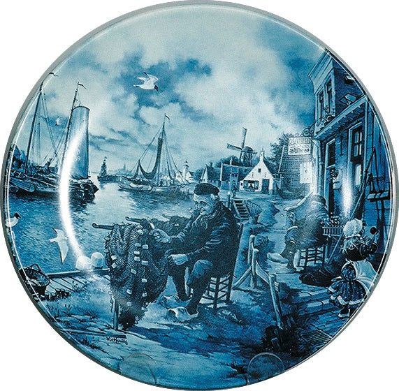 Collectible Plate Fisherman Blue - DutchGiftOutlet.com
