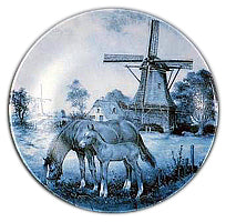Collectible Plate Horse and Colt Blue