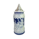 Beer Stein Germany Castle Cobalt Blue with metal Lid