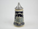 Bavarian German Castle Engraved Ceramic Beer Stein with Ornate Metal Lid - OktoberfestHaus.com
 - 2