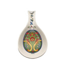 Spoon Rest Gift: Green Rosemaling