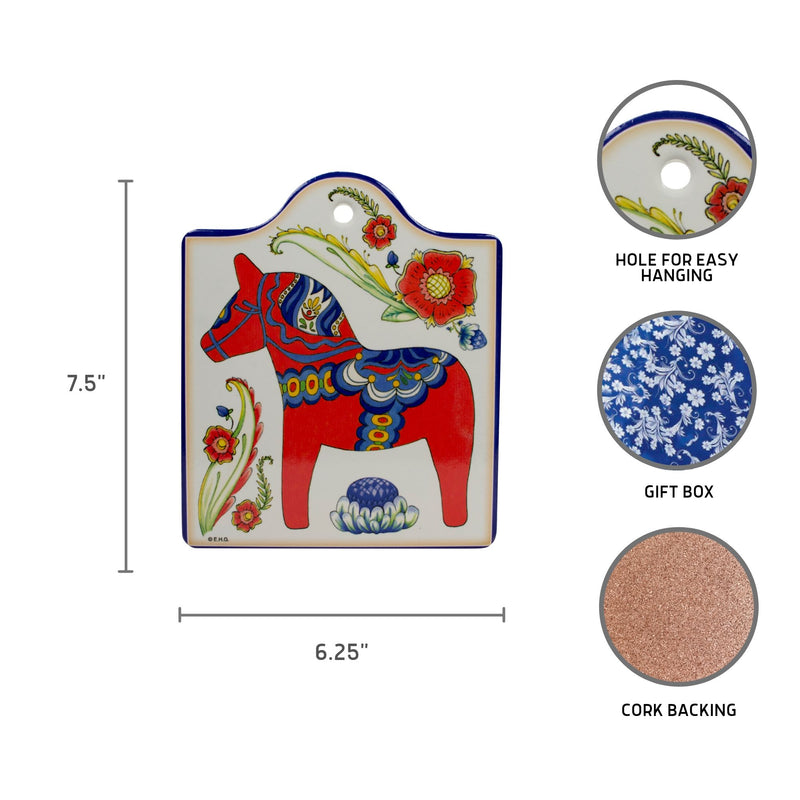 Decorative Ceramic Cheeseboard: Red Horse