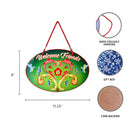 Door Signs: Welcome Friends Rosemaling Green