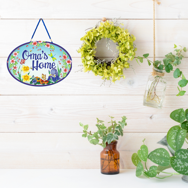 Ceramic Sign Home Decor "Oma's Home" Gift Idea