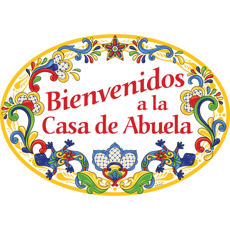 Ceramic Sign "Bienvenidos a la Casa de Abuela" Latino Gift