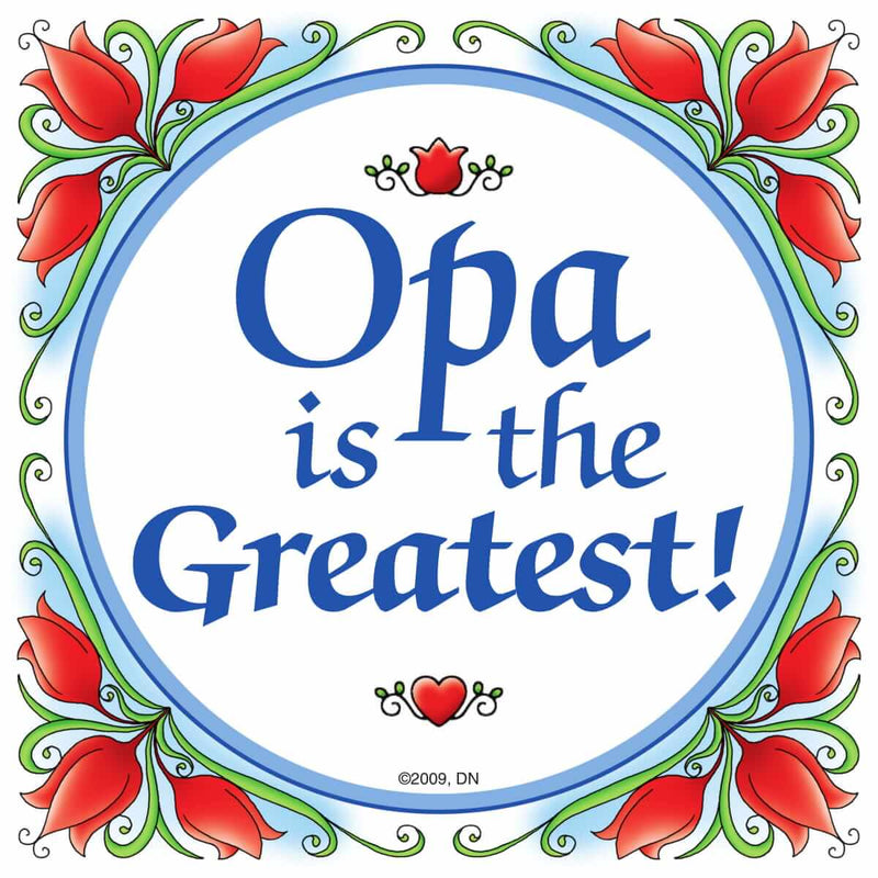 Dutch Gift Opa Wall Plaque Tile