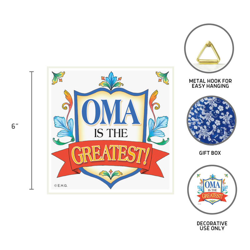 Ceramic Wall Plaque Tile Gift For Oma