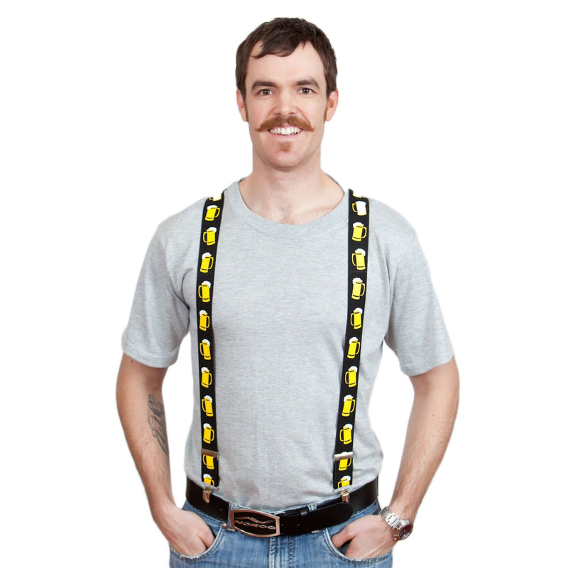 Suspenders for Men: Beer Mugs